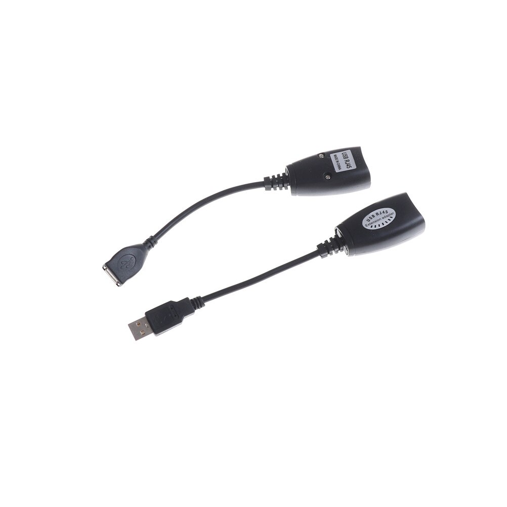 USB 2.0 Male To Female Cat6 Cat5 Cat5e 6 Rj45 LAN Ethernet Network Extender Extension Repeater Adapter Converter Cable