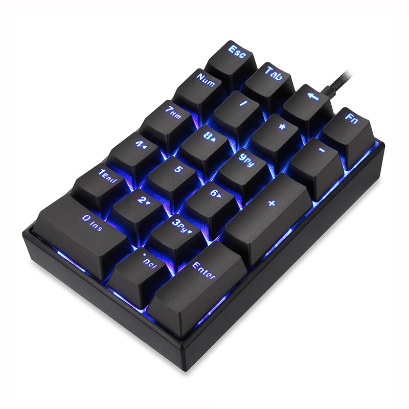 Motospeed K23 OSU Mechanical Numeric Keypad Wired Mini Numpad LED Backlight Keyboard Extended Layout for Blue/ Red Switch