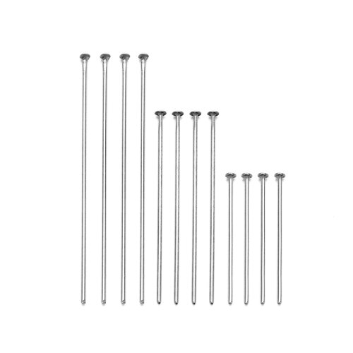 50-100pcs Stainless Steel Heads Eye Flat Head Pin Gold Silver Plated Ball Head Pins For Jewelry Findings Making Accessories: 25mm / WHITE