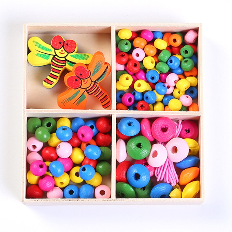 Meisje Diy Sieraden Kit Kleurrijke Houten Kralen Zelf-assemblage Ketting Ketting Armband Accessoires Cadeau Voor Kinderen UD88: Dragonfly