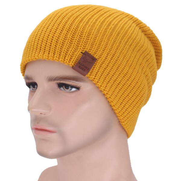 Skullies Mutsen Mannen Gebreide Muts Winter Hoeden Voor Mannen Winter Cap Vrouwen Motorkap Mannelijke Gorro Masker Touca Mannelijke Beanie hoed heren Cap: yellow