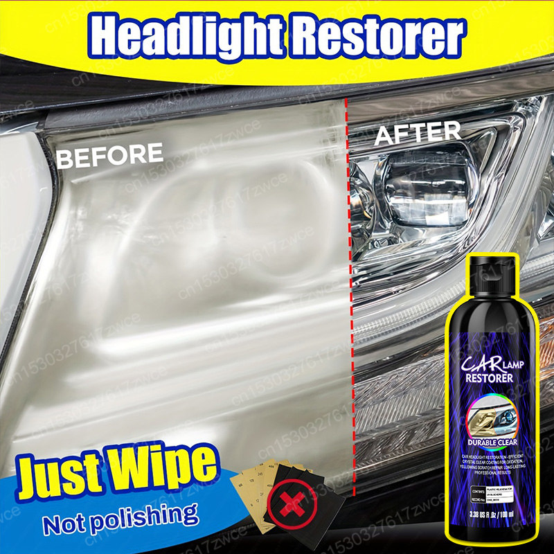 Car Headlight Restoration Polishing Headlamp Scratch Remover Repair Cleaning Paste Remove Oxidation Headlight Polish Liquid