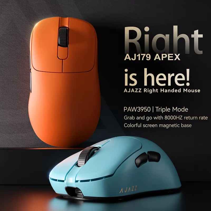 AJAZZ AJ179 APEX PAW3950 3000 DPI 8 Khz Draadloze Gaming Muis Rechtshandige Ergonomische Muis met RGB Magnetisch Scherm Oplaadstation