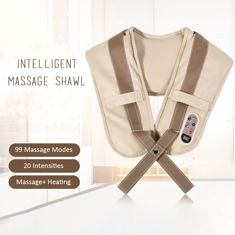 Shiatsu Massager 4D Deep Heating Kneading Shoulder Neck Back Massager Pain Relief Full Body Muscle Relax Massage Shawl