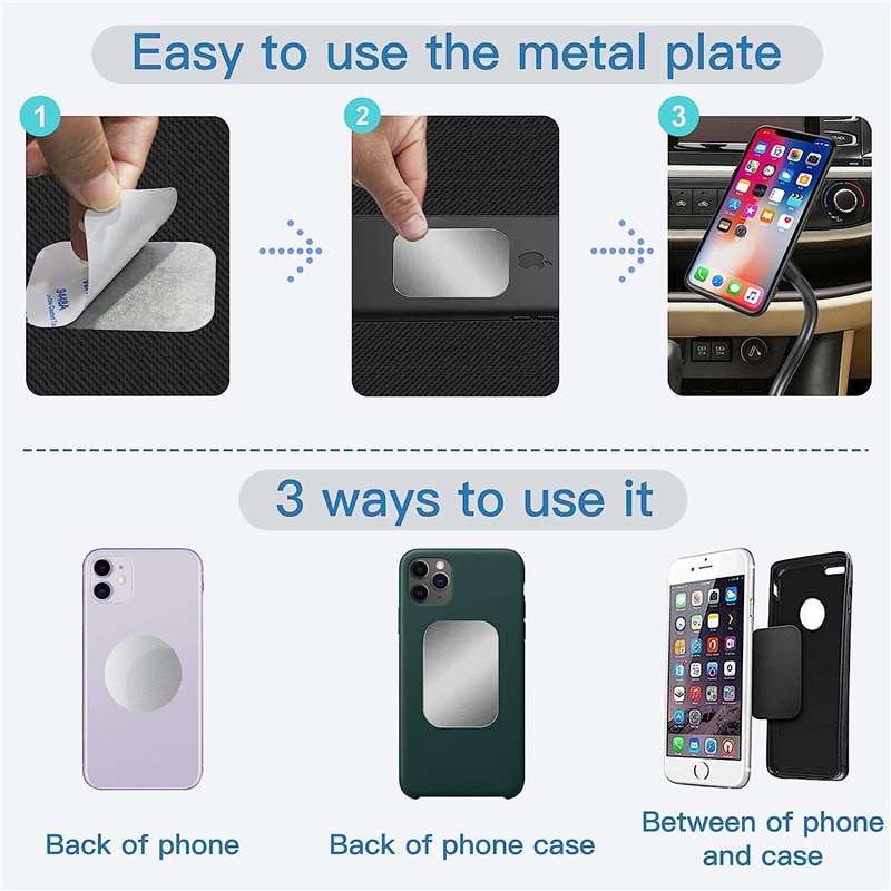 Dunne Metalen Plaat Schijf Voor Magnetische Auto Telefoon Houder Ijzeren Plaat Sticker Schijf Voor Magneet Tablet Bureau Telefoon Auto Mount Rond