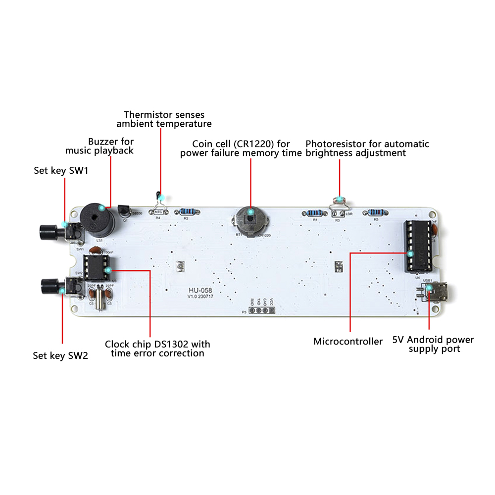 DIY Bausatz Elektronische Uhr LED Mikrocontroller Lözehn ÜSpund Praktische Ausbildung Produktion Bunte RGB Uhr verlieren Teile