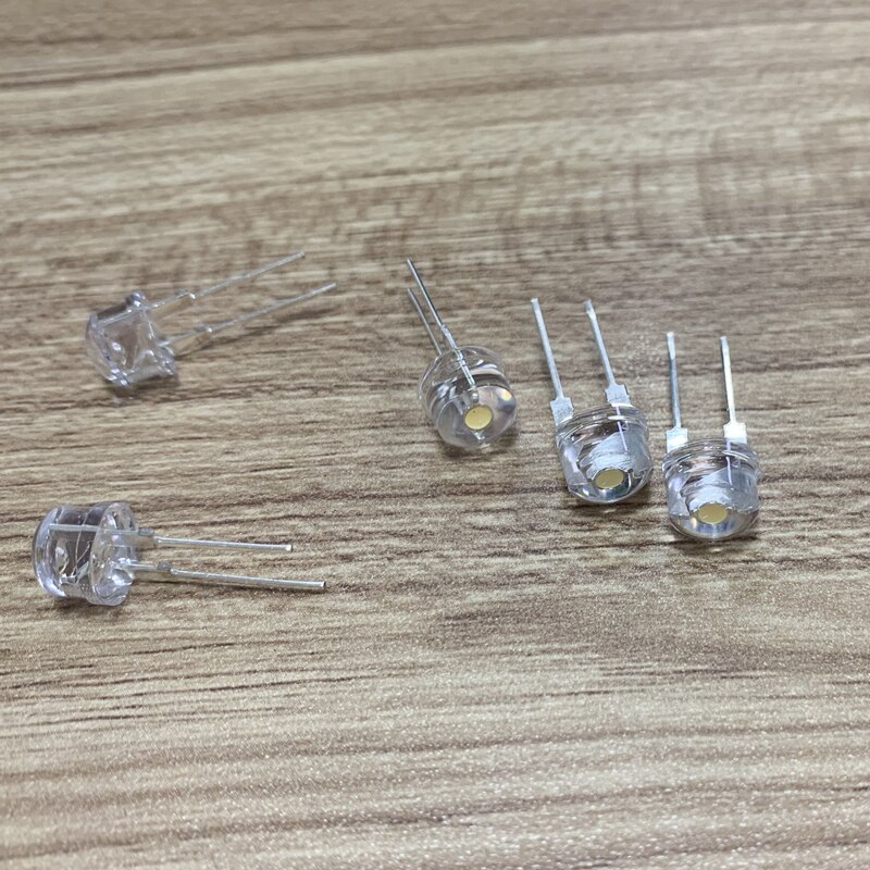 20pcs 0.5W LED 8mm straw hat lamp bead light big chips F8MM hight power hat light-emitting diode