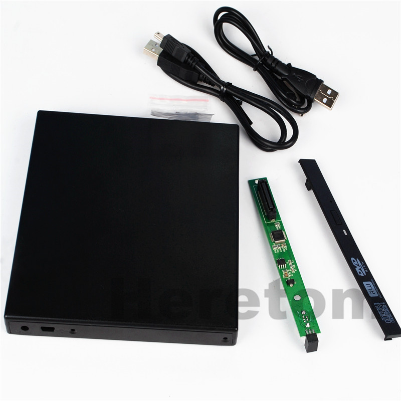Caja de CD-ROM/DVD USB 12,7 de 2,0mm, carcasa externa para unidad óptica IDE/ PATA a SATA, para ordenador portátil