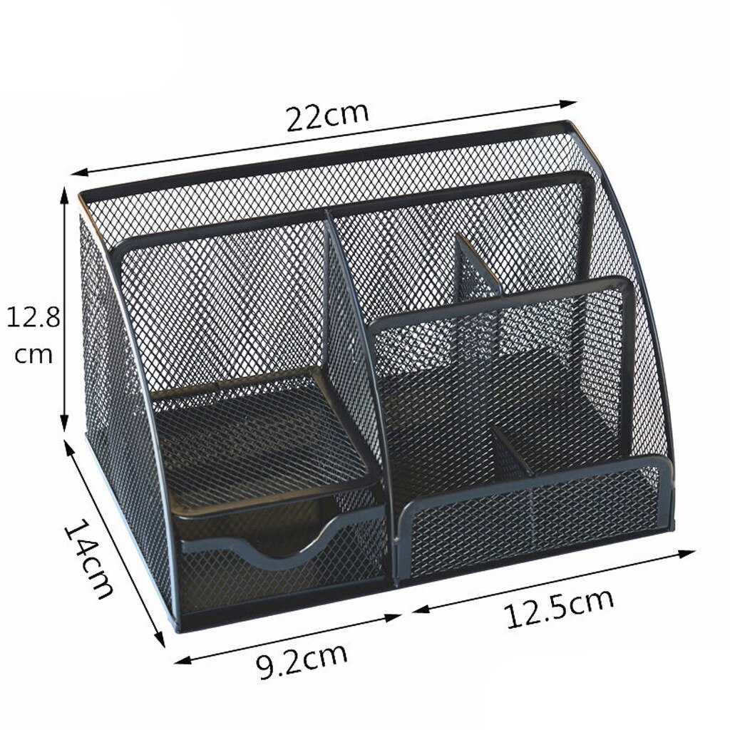 Office Desk Organizer with 6 Compartments Drawer | The Mesh Collection Black Desktop Storage Office Desk Organizer #T2