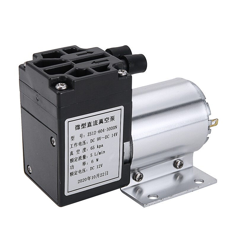 Electric Vacuum Pump High Pressure 5L/min Mini Diaphragm Pump with Holder12V 6W
