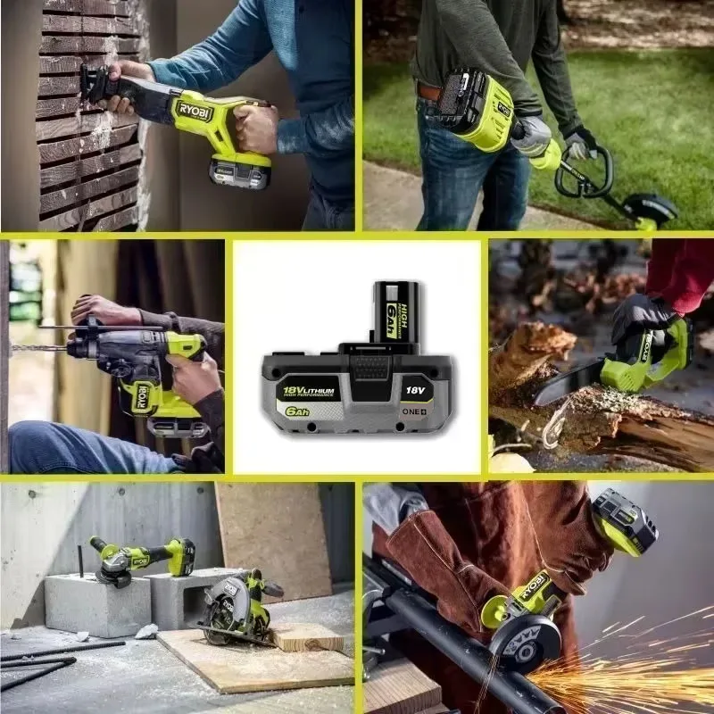 For RYOBI ONE+high-performance lithium battery 18V low self discharge suitable for all ONE+tools P104 P107 P108 RB18L50 RB18L20