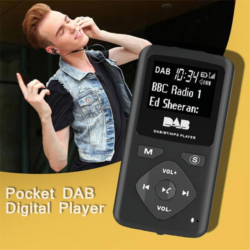 Draagbare DAB/DAB + Pocket Digitale Radio Ontvanger Bluetooth MP3 Speler met Oortelefoon Radio Ontvanger