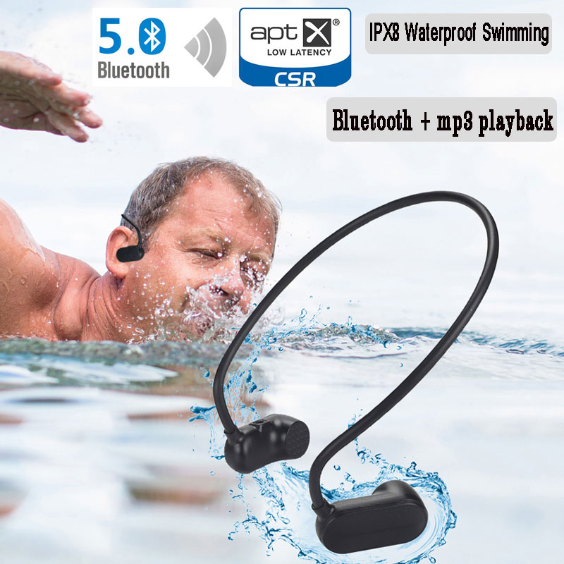 IPX8 Nuoto Impermeabile Lettore Apt-X Bluetooth 5.0 e Mp3 V31S Conduzione Ossea Auricolare Stereo Hifi Usb Portatile di Musica i giocatori