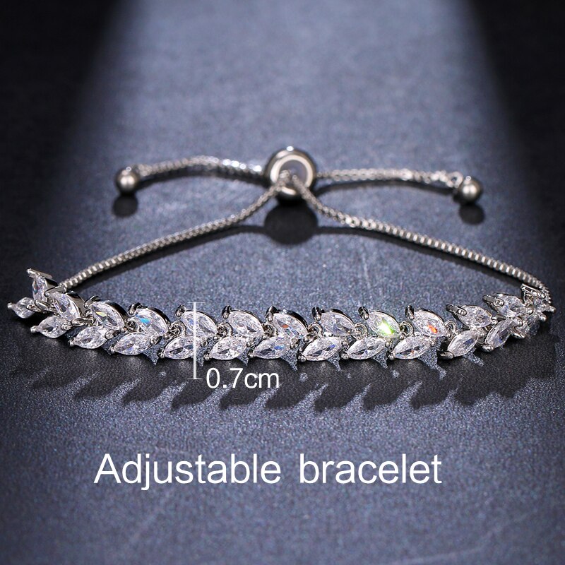 EMMAYA Deliicate Adjustable AAA Zirconia Bracelet Shiny Jewelry For Women Three Color Dress-up In Bridal Party