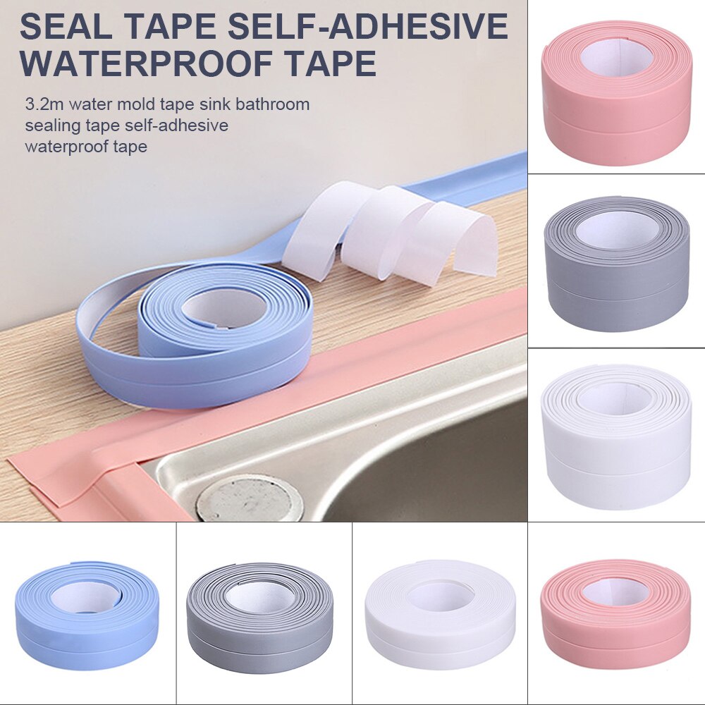 Waterproof Tape Strip Kitchen Sink Paste Gap Beauty Seam Bathroom Toilet Paste Mold Tape Super Adhesive Silicone Stickers