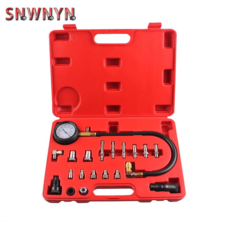 Car Diesel Engine Cylinder Compression Tester Kit 3 inch Pressure Gauge+Adapter Set Fast Connector for Efficient Connection
