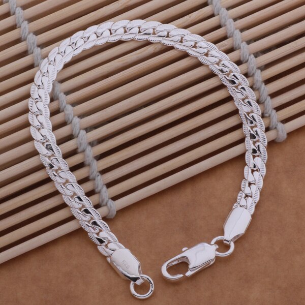 silver plated snake 6 mm Width bracelet/bangle Jewelry trendy men women bracelets