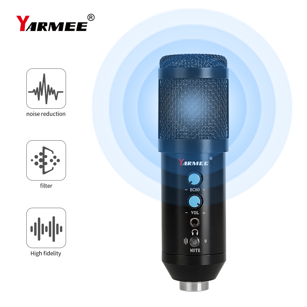 Yarmee datamaskin usb mikrofon for pc bærbar datamaskin bruk i sangopptak møte armstativ for mikrofon