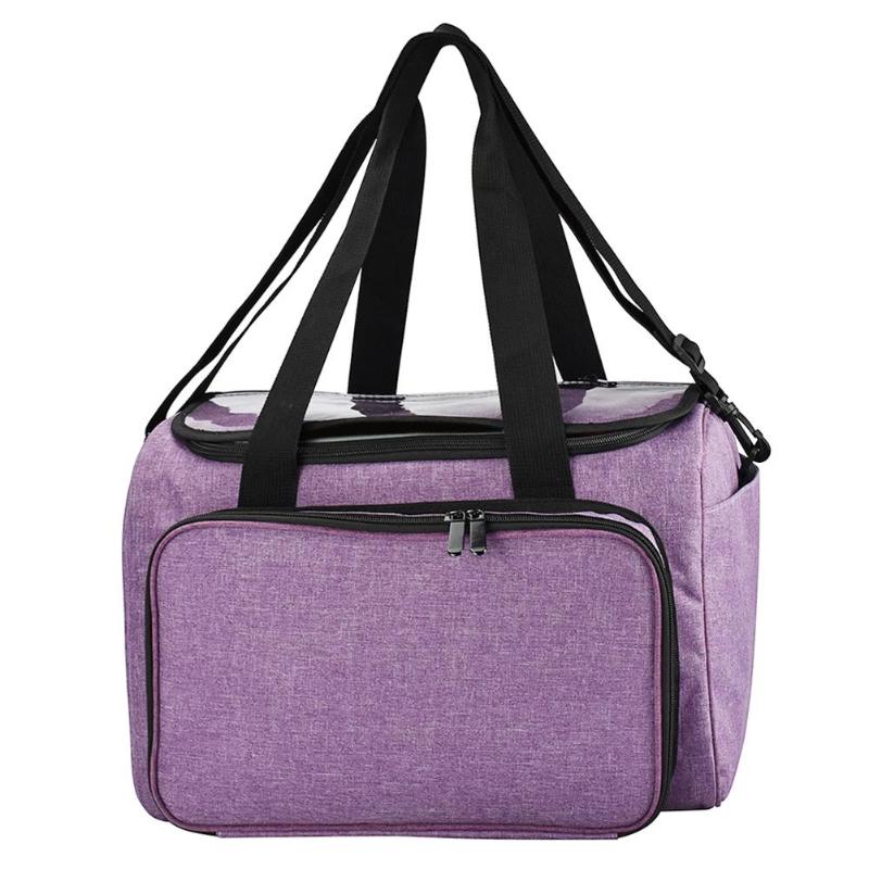 Stor garn opbevaring hækletaske håndtaske garn organisator til alle hæklet strik tilbehør til garn opbevaring strikke taske: Lilla 38 x 26 x 25cm