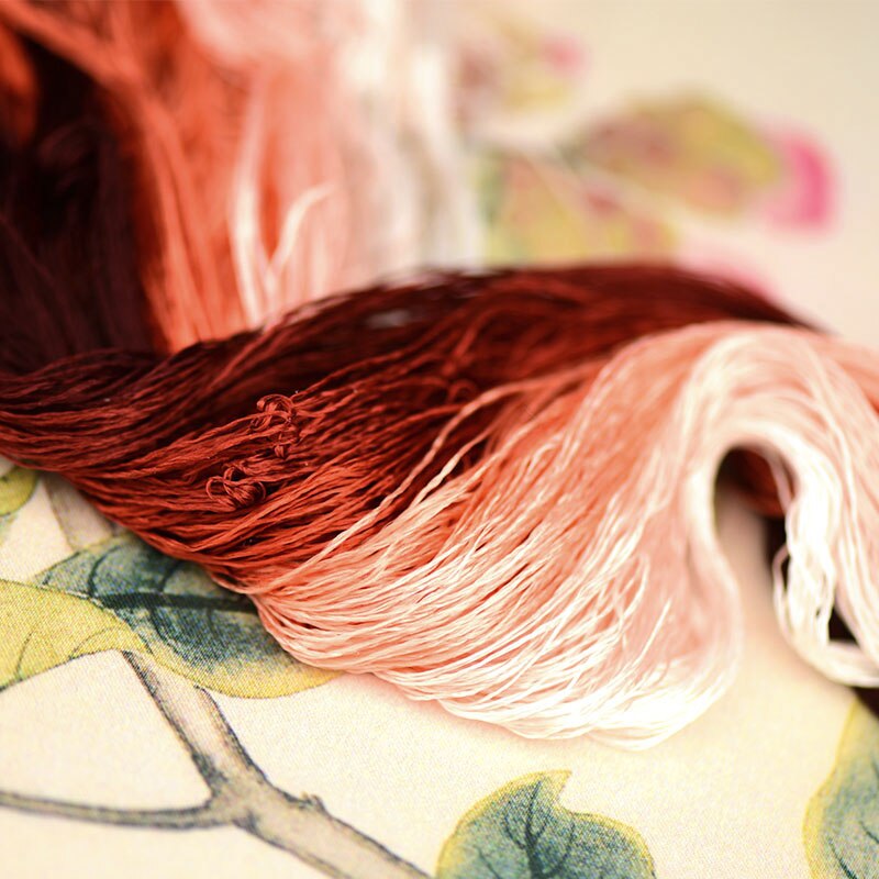100% silk thread hand embroidery embroider cross stitch 1pcs 400m silk embroidery thread Dark orange series 13 pure colors