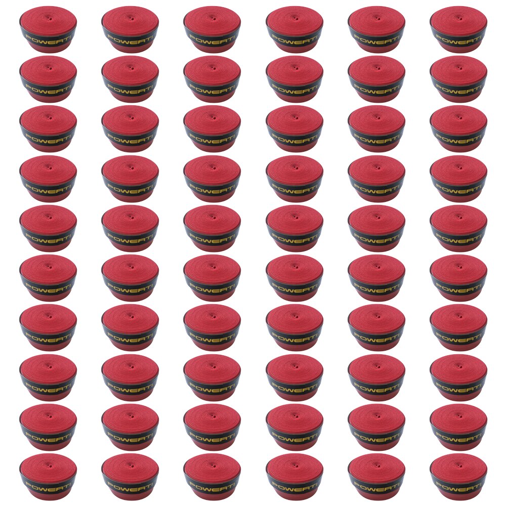 60 pièces/pack poignées de raquette de Tennis anti-dérapant raquette de Badminton poignées Vibration surgrip bandeau de sueur accessoires de tennis: Rouge