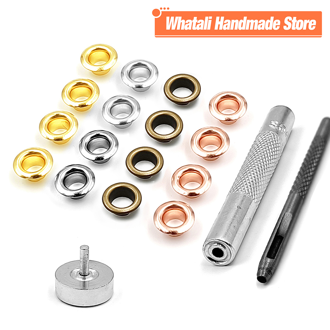200Pcs 4Mm Gat Metalen Oogjes Grommets Met Wasmachine Punch Set Tool Diy Kleding Schoenen Riem Cap Tags leathercraft Accessoires