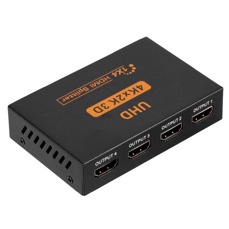 Ultra HD 4K 4 Port HDMI Splitter 1X4 Repeater Amplifier 1080P 3D Hub 1 in 4 Out US Plug
