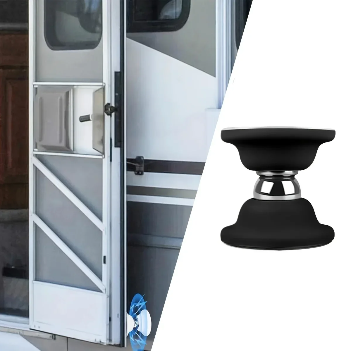 Magnetischer Türschnäpper, Küchentürhalter, Wohnmobil-Türstopper, Sicherungsriegel für Wohnmobil, Wohnwagen, Wohnmobil, Wohnmobil, Stiefel, Türhalter: Schwarz