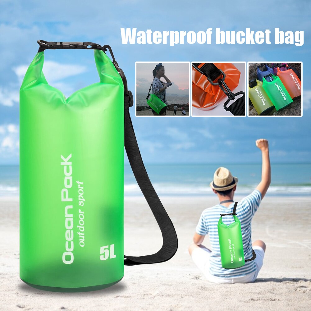 2L/5L Rafting Swimming Waterproof Dry Bag Sack Foldable Storage Pack for Kayaking Canoeing Trekking