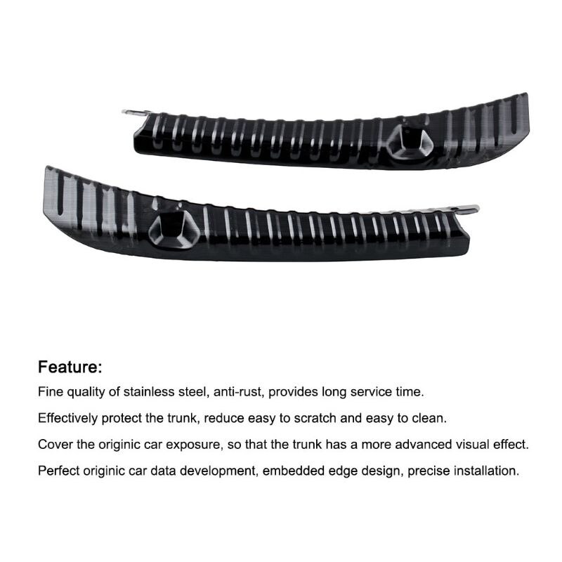 2Pcs/set Car Stainless Steel Trunk Inner Guard for... – Grandado
