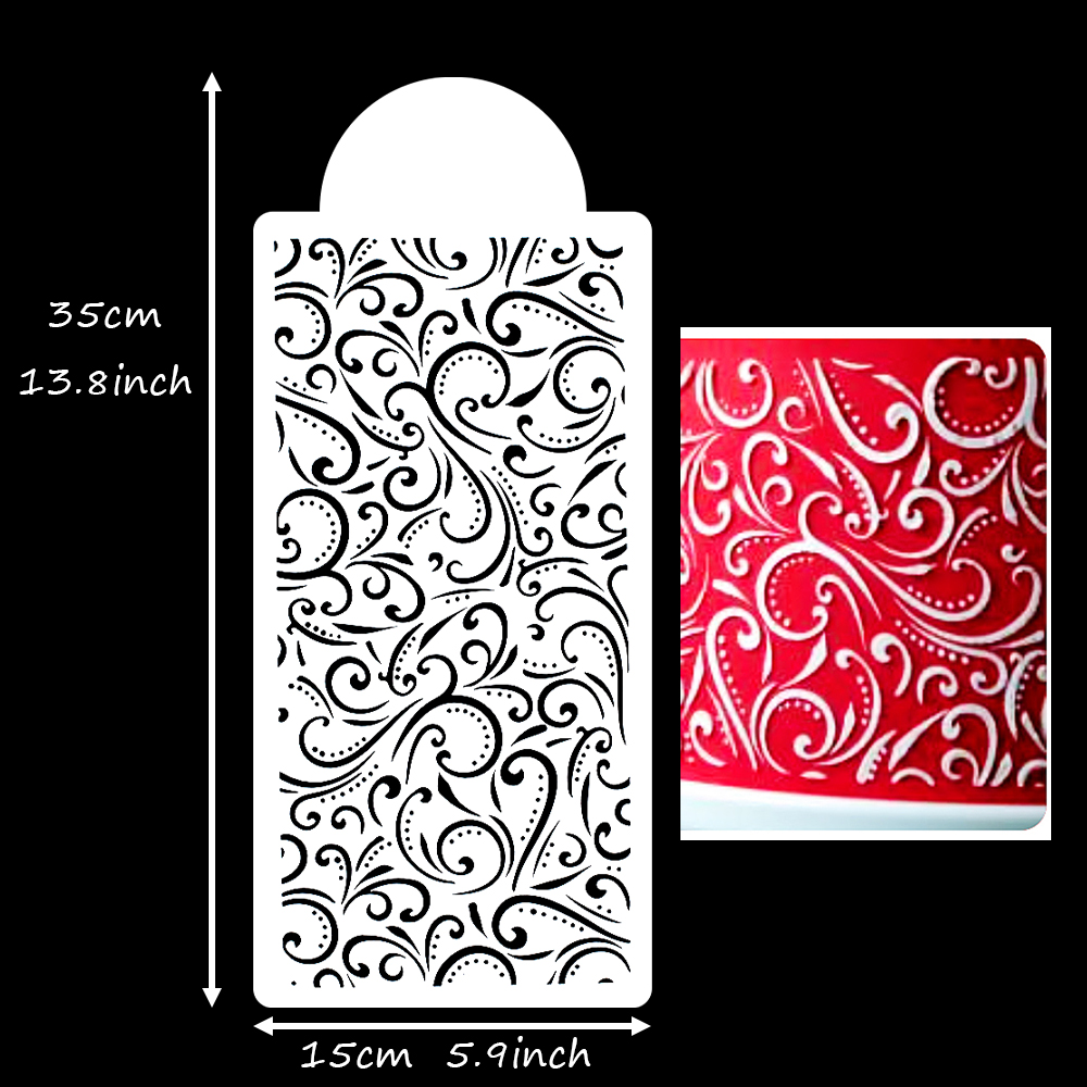 Pochoir de gâteau branche de saule, pour Fondant, biscuit, plante, outils de décoration de gâteaux, cuisson, fête de mariage, modèles en PET de alimentaire: WHITE