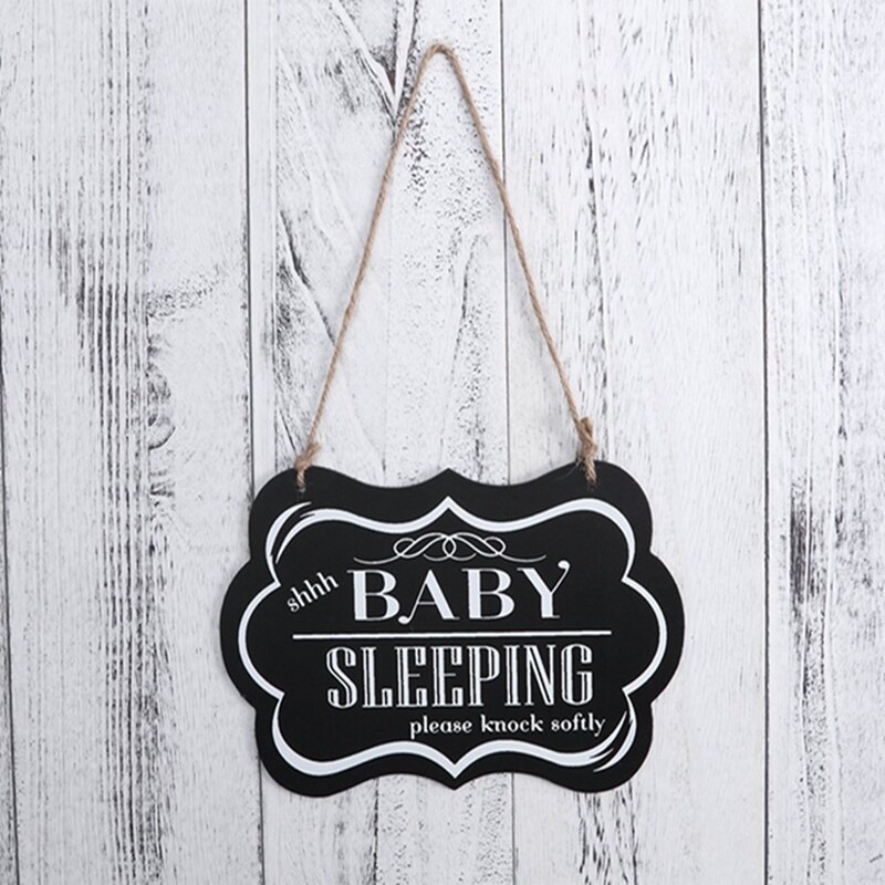 BABY SLEEPING please knock softly Baby Sleeping Door Sign Wood Hanging Plaques Decorative Sign Home Door decoration