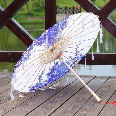 Seide Regenschirm regen frauen Tanz Stütze Cheongsam Geölt Papier Dach sonnenschirm guarda chuva paraguas mujer Hanfu quaste regenschirm: Q