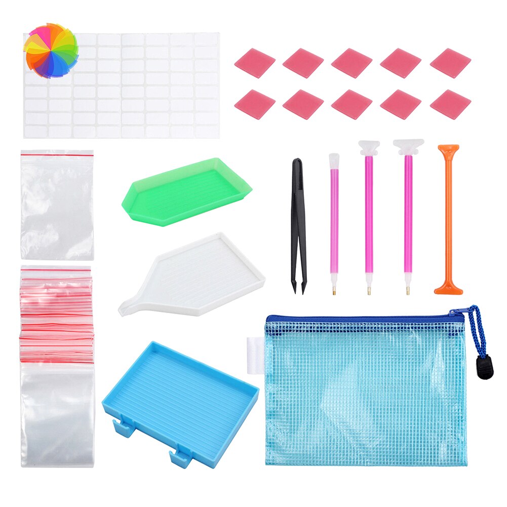 70 Uds herramientas de pintura de diamantes 5D DIY Diamant pintura accesorios de punto de cruz bordado caja pinzas Sticky Pen KitsCY