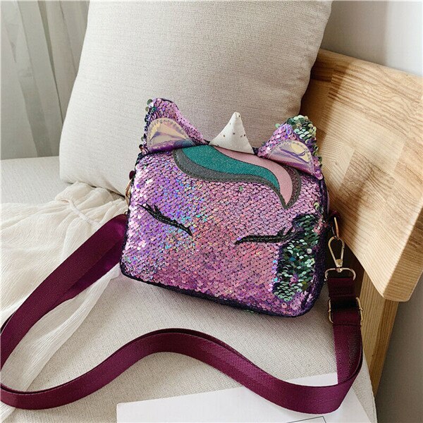 NoEnName Mode Vrouwen Pailletten Tote Messenger Cross Body Eenhoorn Glanzend Handtas Dames Hobo Tas Schoudertas Schooltas: 3