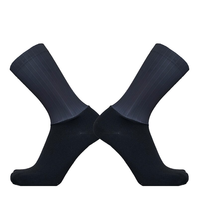 Neue Silikon Außen Fahrrad Socken Kompression Sport Socken Radfahren Socken Männer Frauen Straße Fahrrad Socken: Schwarz