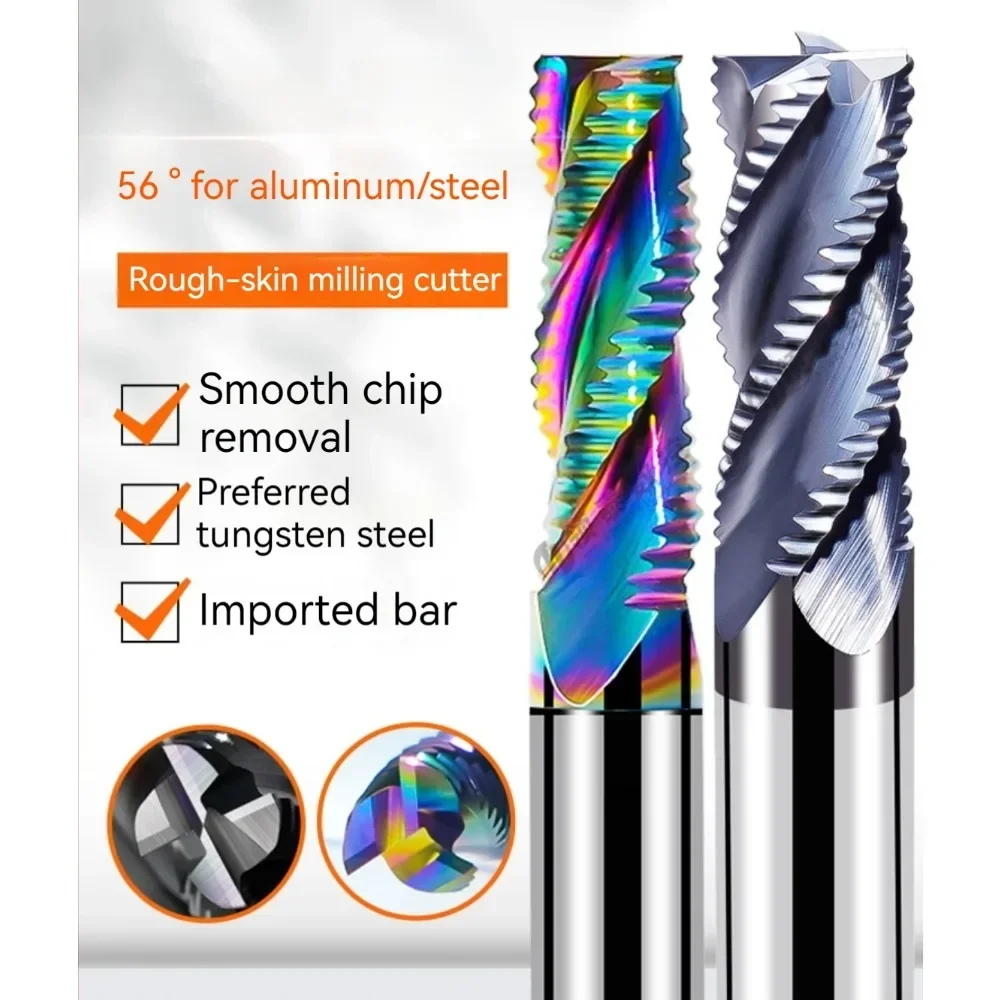 Fresa de desbaste de carburo sólido mecanizado CNC 3 flautas 4 dientes para metal acero hierro aluminio MDF acrílico madera cobre plástico