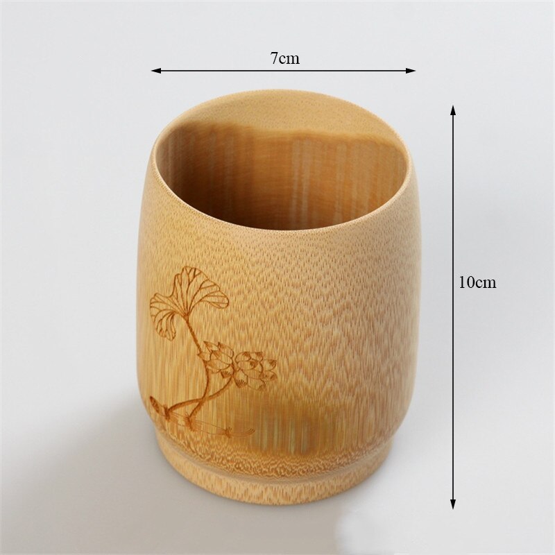 Natural Bamboo Tea Cups Beer Tumbler Office Coffee Wine Milk Cup Kitchen Vintage Chinese Wood Water Cup Insulated Small: C