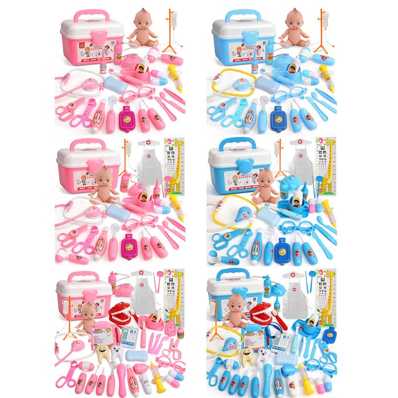 26/31/39 Pcs Pretend Doctor Nurse Toy Kit Dentist Playset for Boys Girls