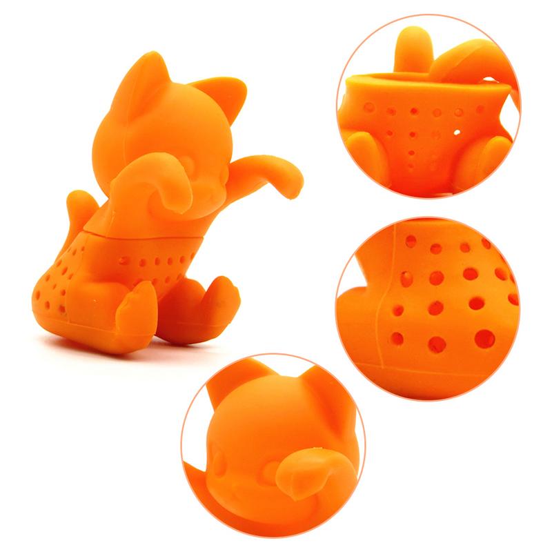 Infuseur à thé en Silicone en forme de chaton, mignon, théière, infuseurs, filtres à café
