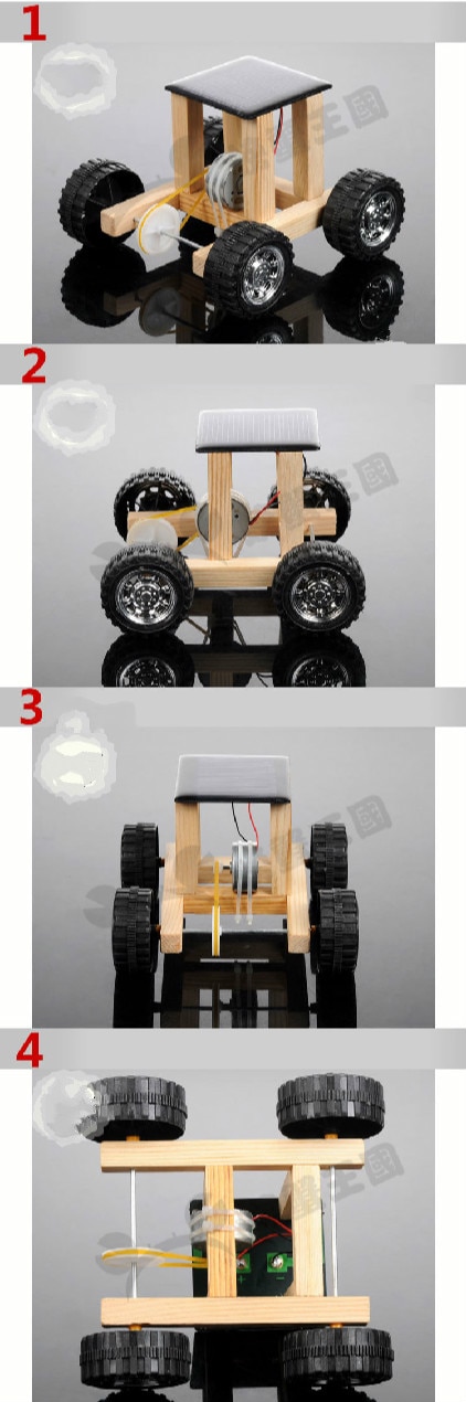 Allradantrieb Modell Spielzeug Technologie Handgemachten Spielwaren DIY Solarspielwaren für Chilren