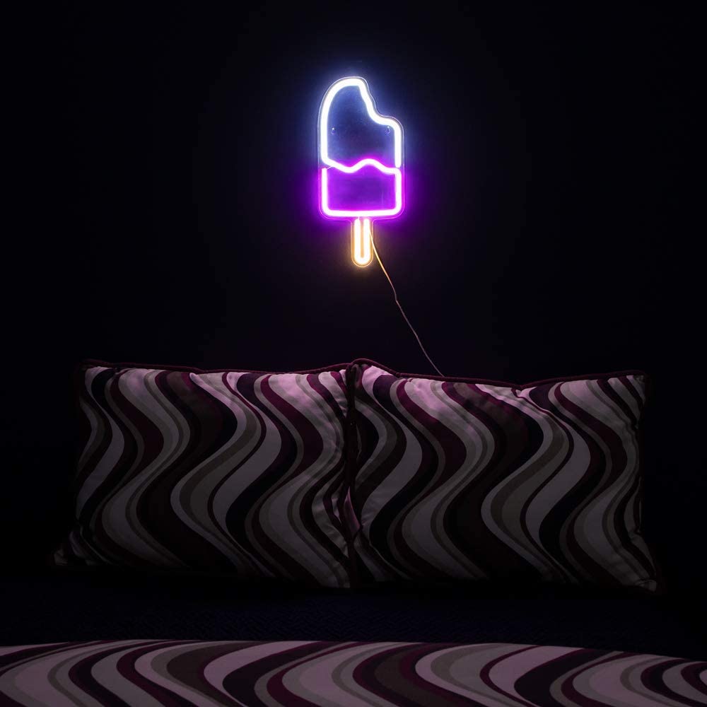 Noche luz USB Banana Cactus ananá Coco árbol amor helado Hola Rose Led Backplane luces de neón para decoración de dormitorio