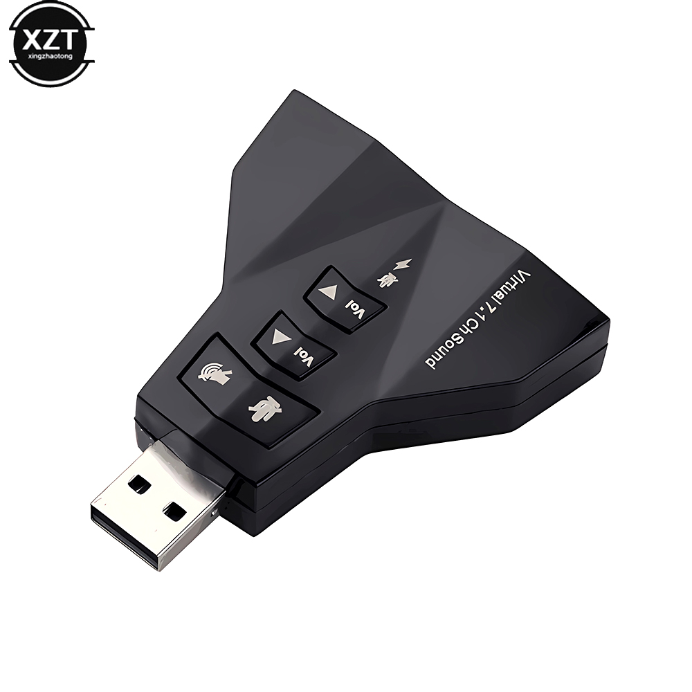 Tarjeta de sonido USB Virtual externa 7 en 1 canal adaptador de Audio de sonido 3D micrófono Dual interfaz de Audio Dual salida independiente