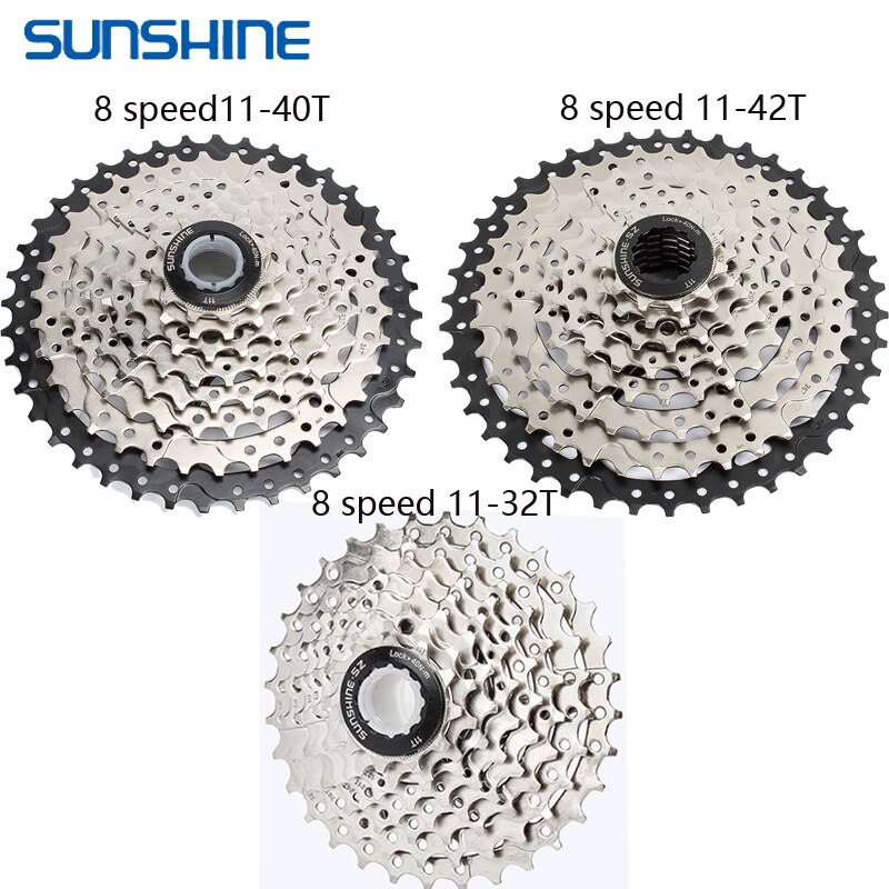 Sunshine mtb cykel frihjul 8s 11- 32 36 40 42t mtb mountainbike svinghjul 8 hastighed kassettehjul til shimano sram