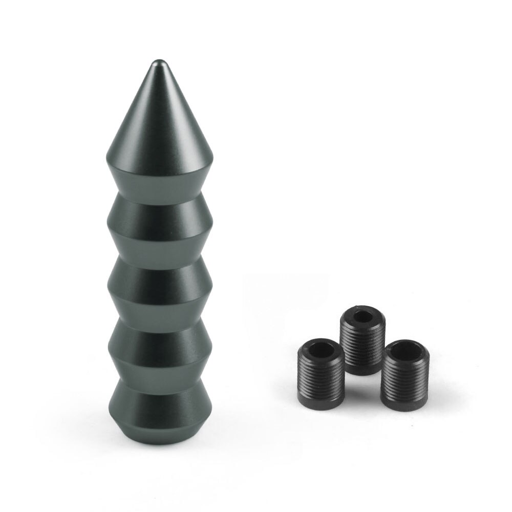 Universal 146MM Gear Shift Knob Pointed End Cone Manual Transmission Aluminum Shifter Lever Knob Gear Bamboo Style: Grey