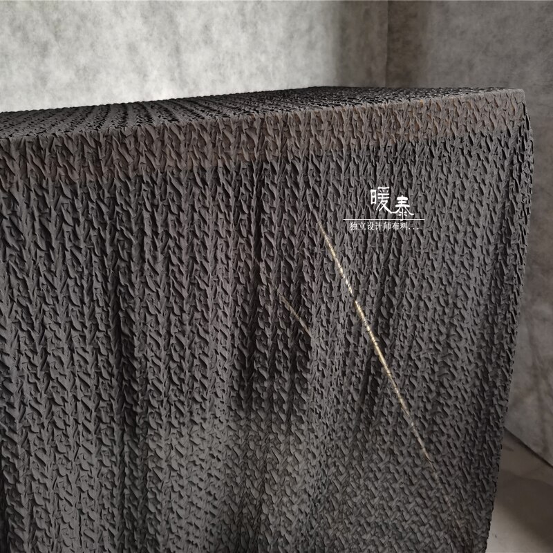 Unique Chiffon Pleated Fabric Geometric Figure Texture Black White DIY Decor Props HanFu Skirt Gown Sewing Dress Fabric