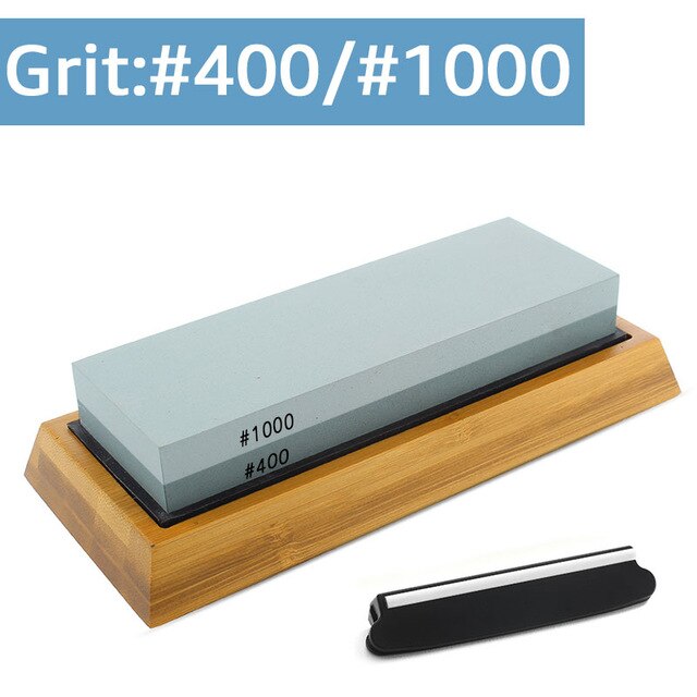 Messer Schärfen Stein Bausatz 2 Seite Schleifstein 240-8000 Streugut Honen Nassen Stein Wasserstein Antislip Basis Winkel führen Abflachung stein: 400 1000 Stand einstellen