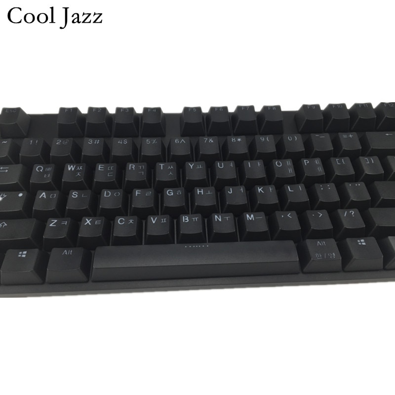 Cool Jazz Double-shot Black Thick PBT ANSI Korean layout 108 backlit Keycaps OEM Profile Keycap For MX Mechanical Keyboard