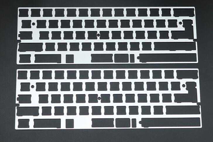 64 keys mechanical keyboard anodized CNC aluminum plate metal position plate for gaming keyboard plate