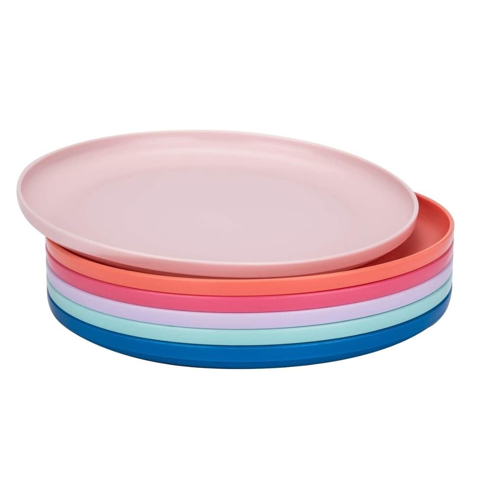 Assiette en plastique incassable 9.75 pouces/24.8cm, lot de 6 multicolore